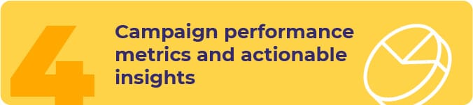 Campaign performance metrics and actionable insights